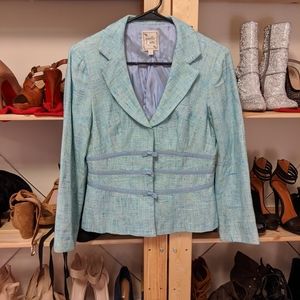 Nanette Lepore Blue Tweed Skirt Suit Set